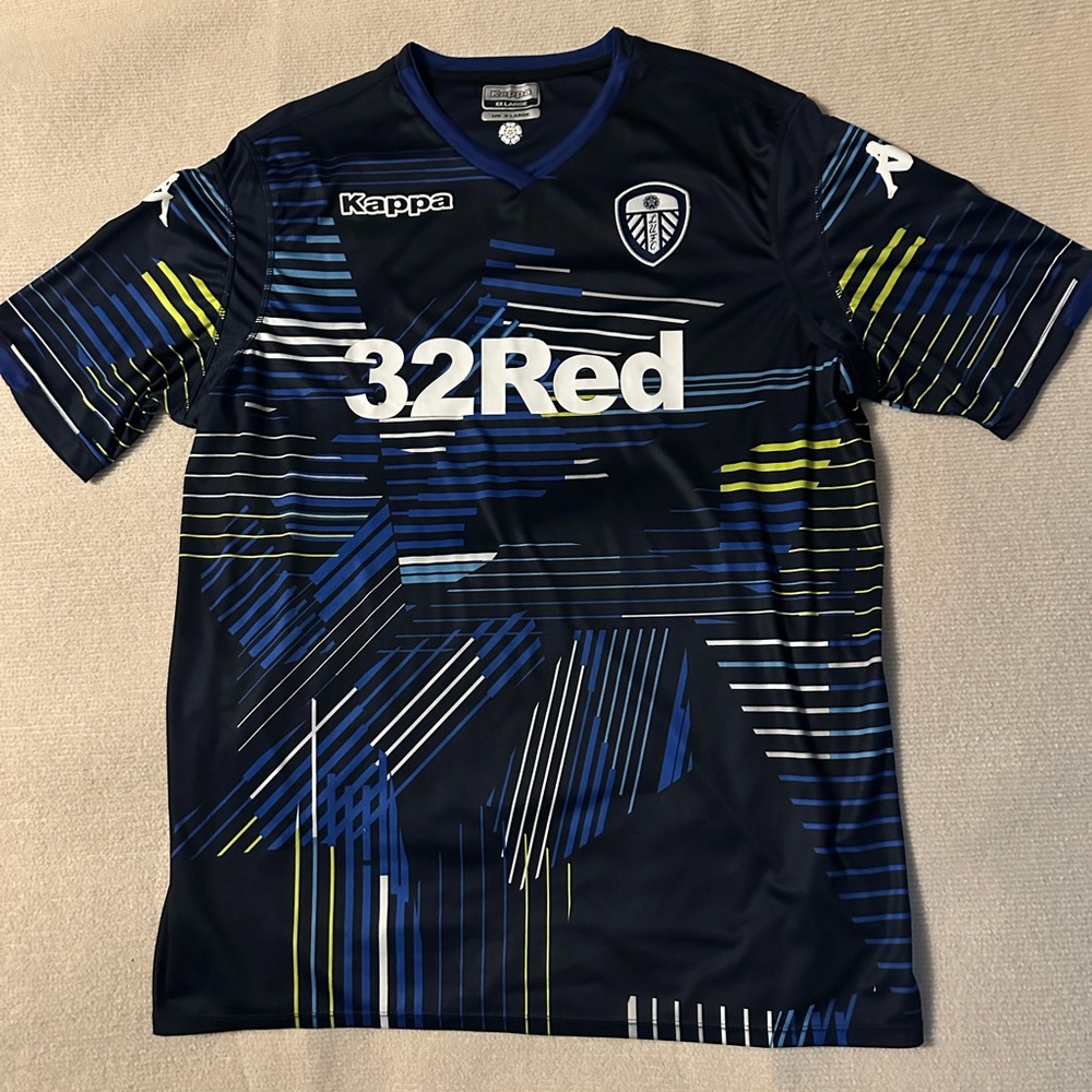 Kappa Black and Blue Graphic Soccer Jersey